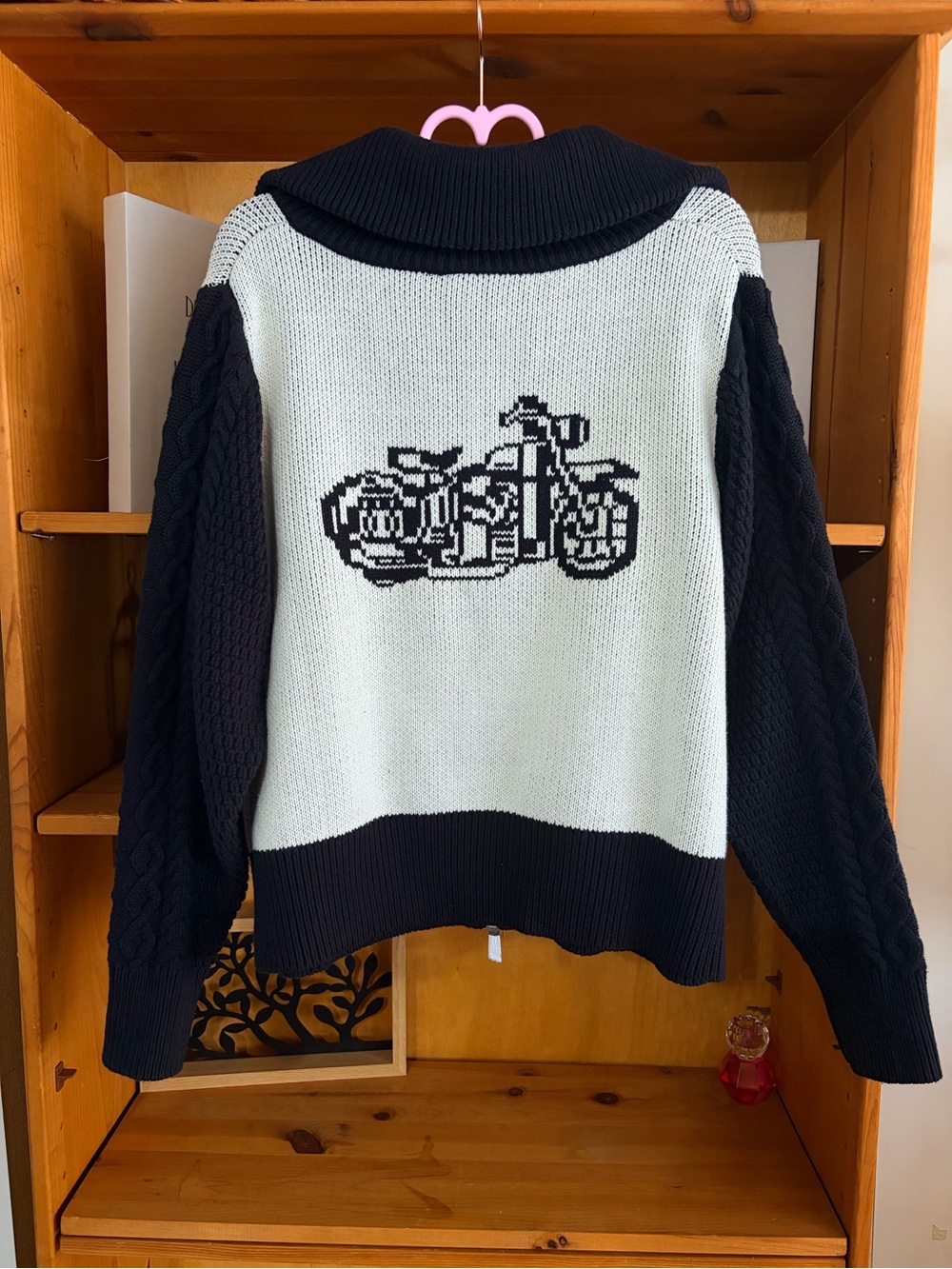 Harley-Davidson Plus Size 2w Moto Full Zip Knit Sweater Cable Knit Bikercore - Picture 2 of 6